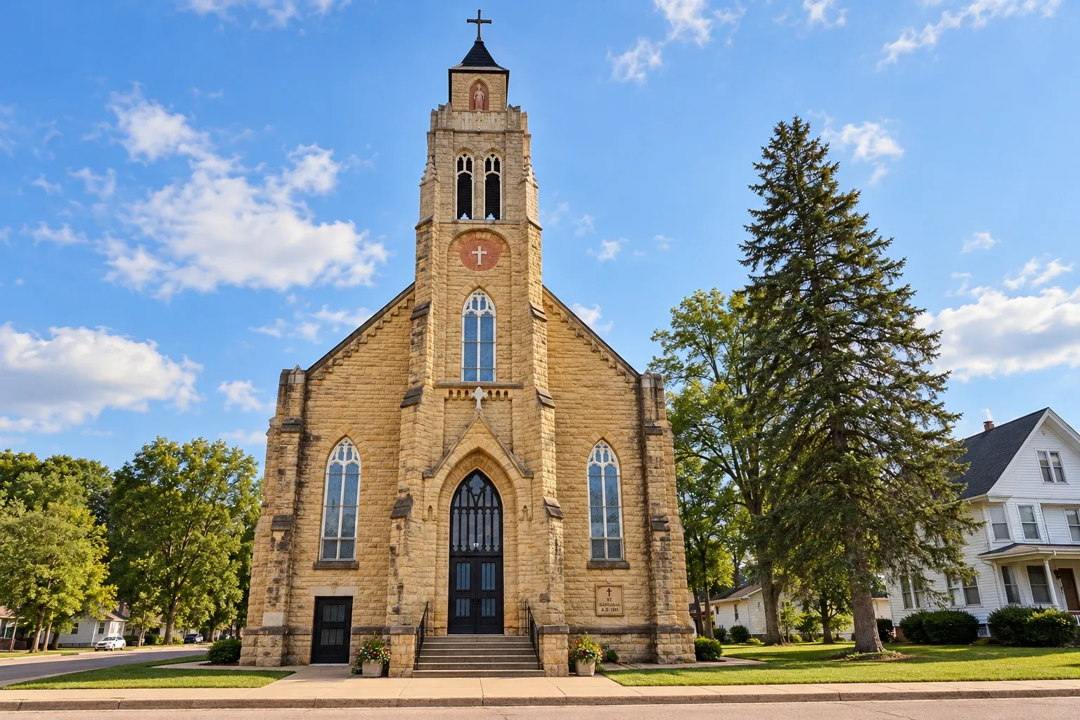 Exterior de St. Barnabas en Mazomanie
